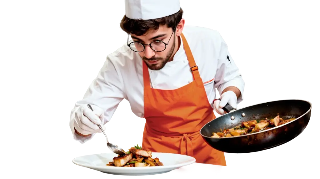 Chef preparando un plato