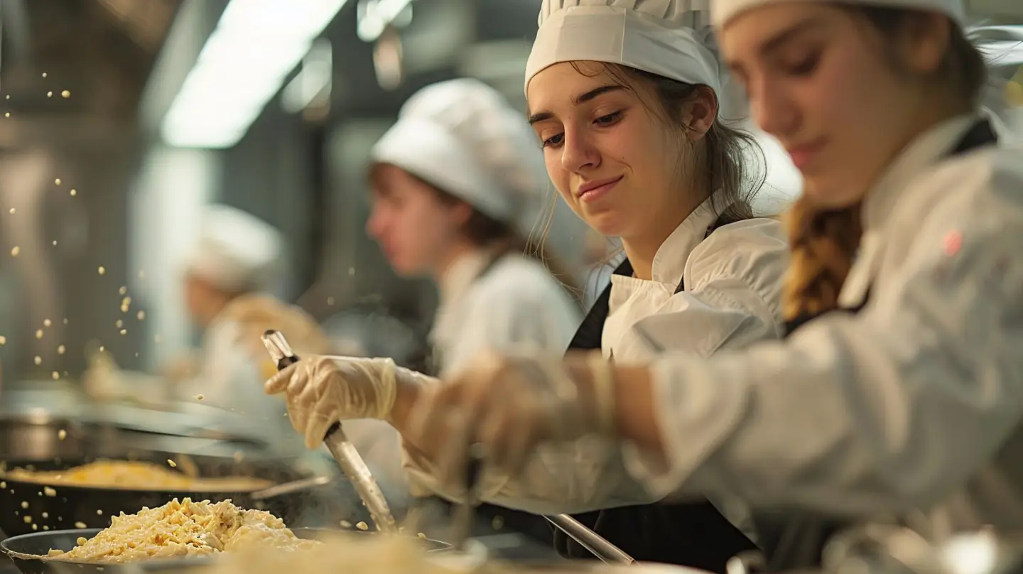 Alumna en uniforme de cocina